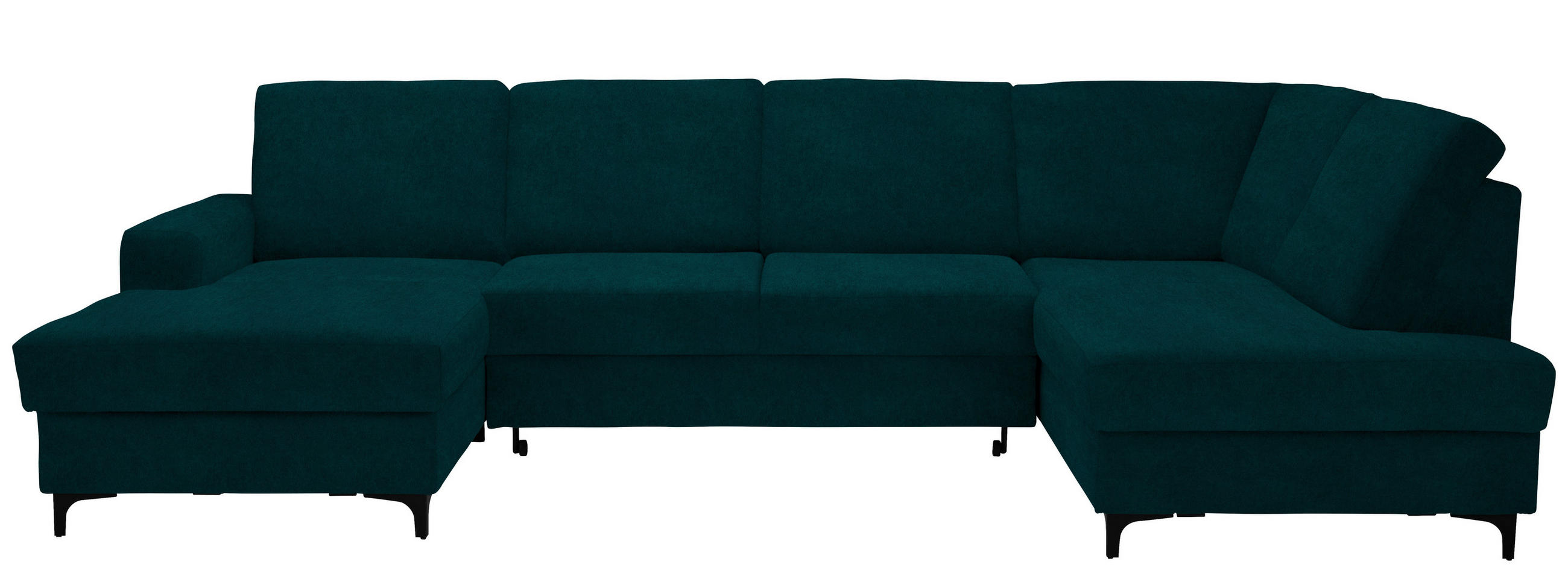 WOHNLANDSCHAFT Flachgewebe Petrol  - Petrol/Schwarz, Konventionell, Textil/Metall (167/317/185cm) - Stylife