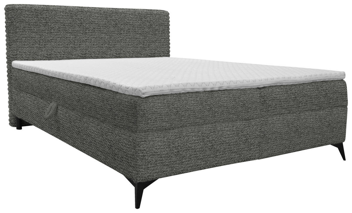 BOXBETT 180/200 cm  in Graubraun  - Graubraun/Schwarz, Design, Holz/Holzwerkstoff (180/200cm) - Xora