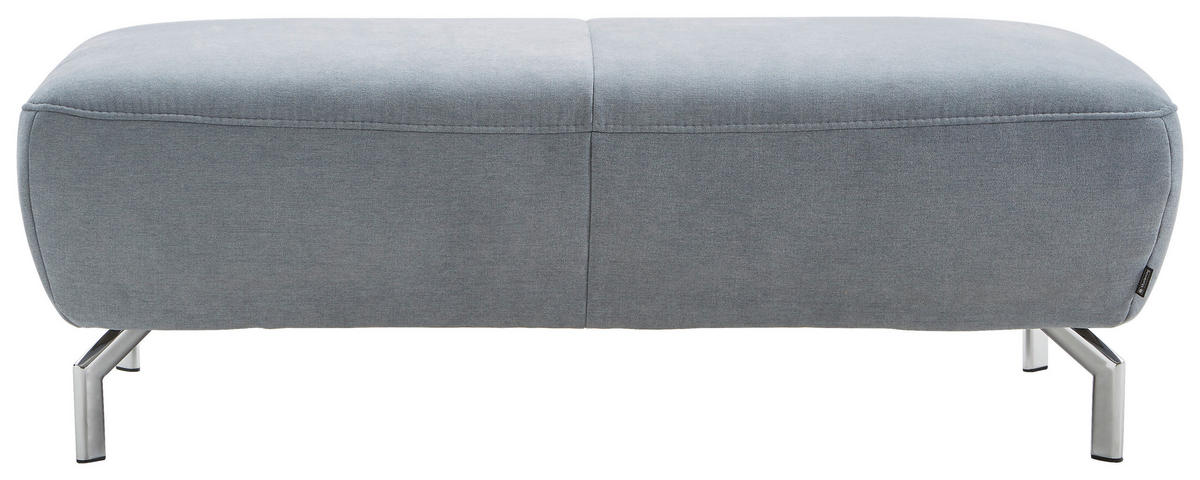 HOCKER Chenille Pastellblau  - Chromfarben/Pastellblau, Design, Textil/Metall (131/46/67cm) - Musterring