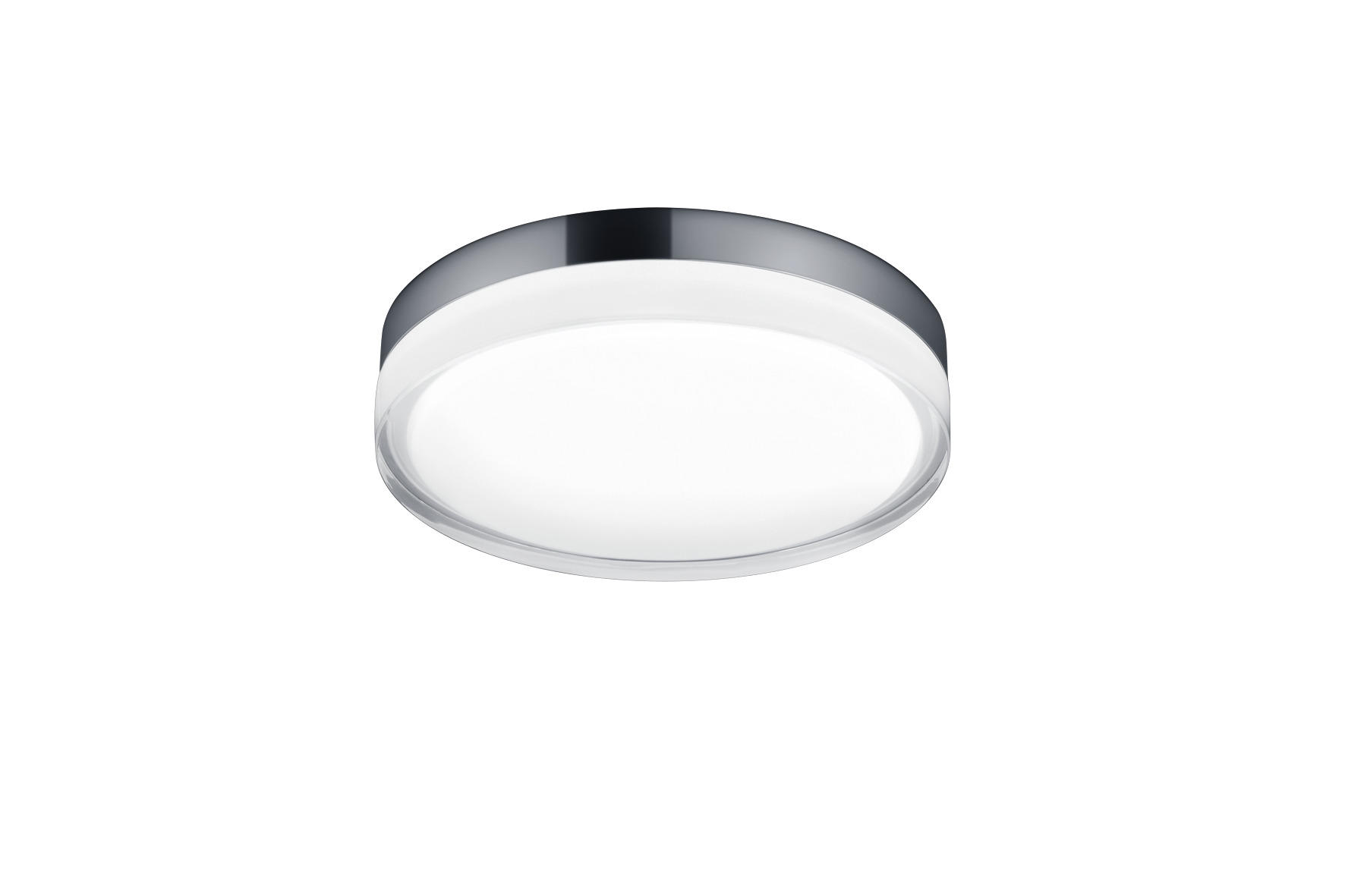 LED-DECKENLEUCHTE Tana 28/6,5 cm   - Chromfarben, Design, Glas/Metall (28/6,5cm) - Helestra