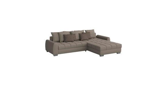 ECKSOFA Taupe Webstoff  - Taupe/Chromfarben, Design, Kunststoff/Textil (320/226cm) - Carryhome