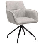 ARMLEHNSTUHL  in Eisen Mikrofaser  - Beige/Schwarz, Design, Textil/Metall (63/84/62cm) - Novel