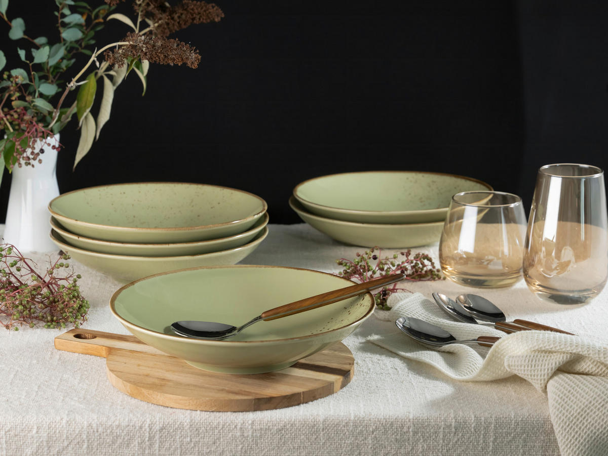 SUPPENTELLERSET 22 cm  - Grün, Trend, Keramik (22cm) - Creatable