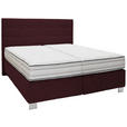BOXSPRINGBETT 180/200 cm  in Rotbraun  - Rotbraun/Alufarben, KONVENTIONELL, Holzwerkstoff/Textil (180/200cm) - Dieter Knoll