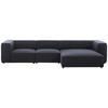 ECKSOFA Flachgewebe Dunkelblau  - Schwarz/Dunkelblau, Design, Kunststoff/Textil (341/164cm) - W.Schillig