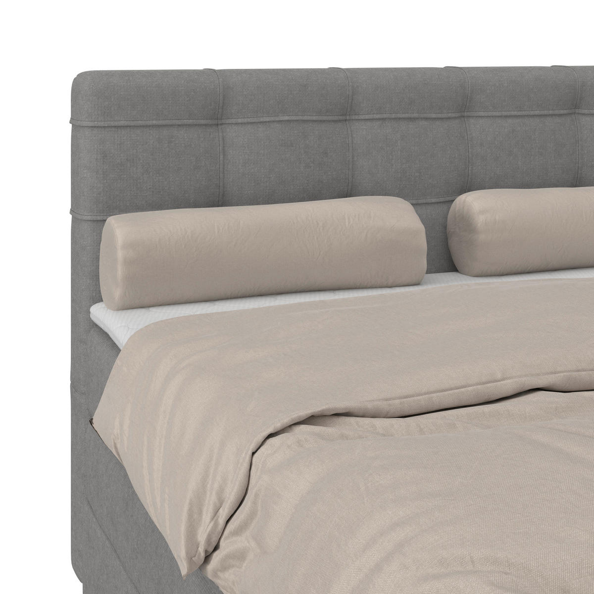 BOXSPRINGBETT 140/200 cm,  in Grau, H3 = fest  - Schwarz/Grau, KONVENTIONELL, Kunststoff/Textil (140/200cm)