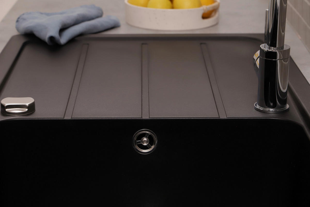 SPÜLE AUSTIN100X50S  - Schwarz, Design, Stein (100/20/50cm) - Respekta