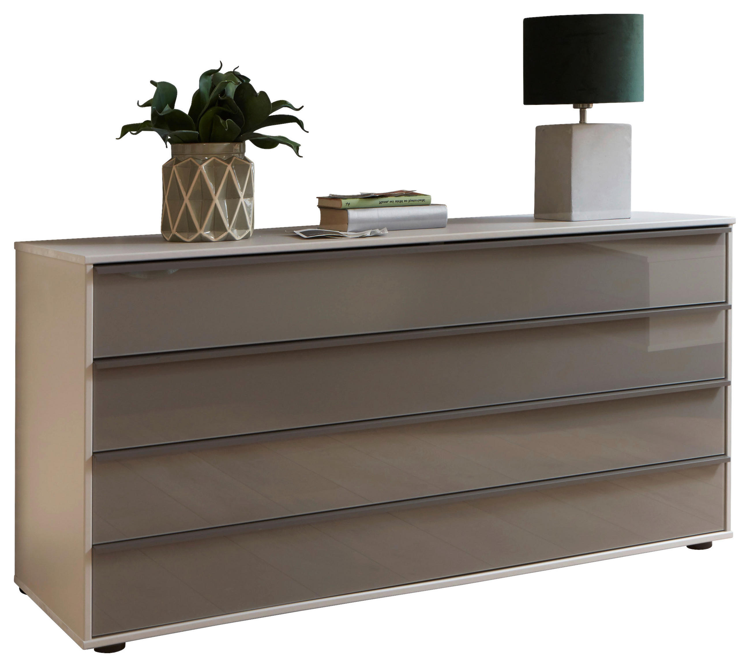 SIDEBOARD 141/70/43 cm in Braun, Grau - Schieferfarben/Schwarz, Design, Glas/Holzwerkstoff (141/70/43cm) - Dieter Knoll