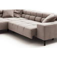 ECKSOFA inkl. Sitzvorzug in Cord Taupe  - Taupe/Schwarz, Design, Textil/Metall (216/321cm) - Hom`in