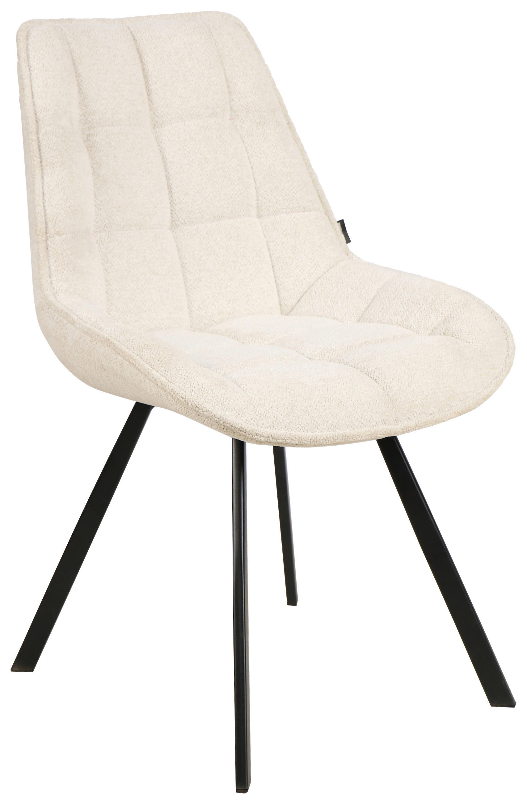 STUHL Webstoff Creme, Schwarz  - Creme/Schwarz, Design, Textil/Metall (53/87/61cm) - Carryhome