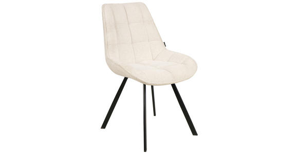 STUHL  Stoffauswahl Webstoff  - Creme/Schwarz, Design, Textil/Metall (53/87/61cm) - Carryhome