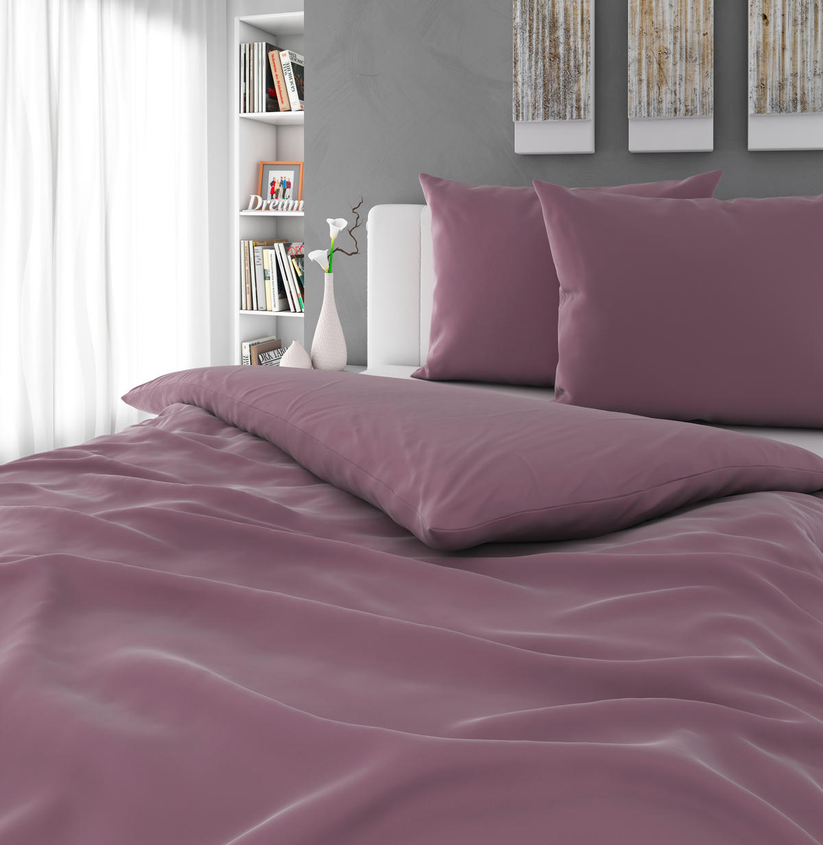 BETTWÄSCHE TANJA Satin 200/200 cm  - Mauve, Basics, Textil (200/200cm) - Novel