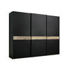 SCHWEBETÜRENSCHRANK 280/222/68 cm 3-türig Anthrazit, Schwarz, Eichefarben  - Eichefarben/Anthrazit, Design, Glas/Holz (280/222/68cm) - Dieter Knoll