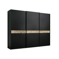 SCHWEBETÜRENSCHRANK 298/240/68 cm 3-türig Anthrazit, Schwarz, Eichefarben  - Eichefarben/Anthrazit, Design, Glas/Holz (298/240/68cm) - Dieter Knoll
