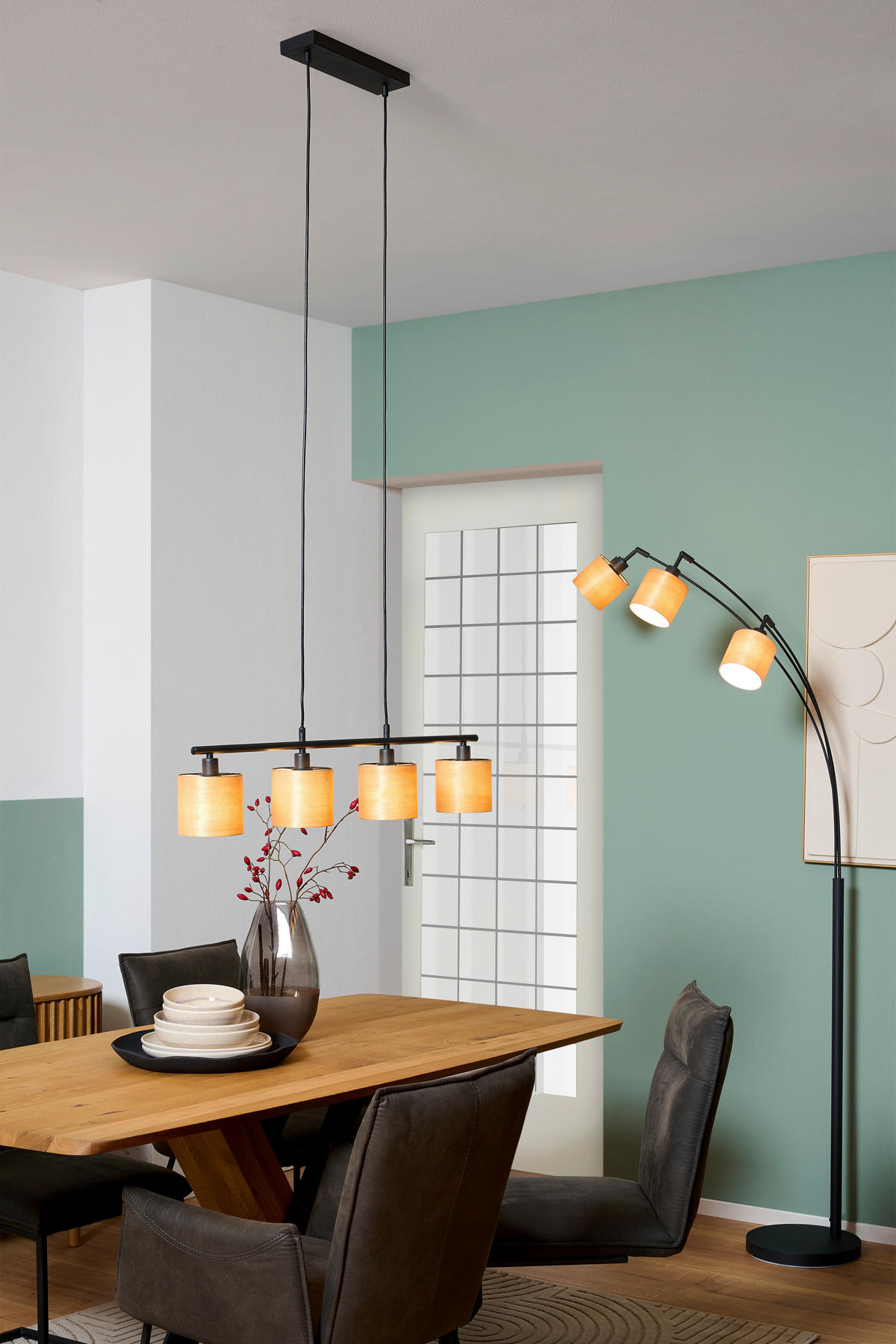 HÄNGELEUCHTE 84/12/150 cm  - Schwarz, Basics, Holz/Metall (84/12/150cm) - Novel