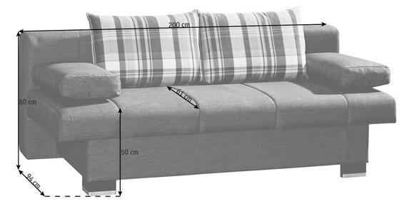 SCHLAFSOFA in Grau  - Wengefarben/Alufarben, KONVENTIONELL, Holz/Textil (200/80/104cm) - Novel