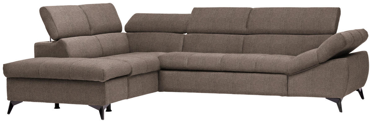 ECKSOFA in Mikrofaser Taupe  - Taupe/Schwarz, Design, Kunststoff/Textil (210/279cm) - Livetastic