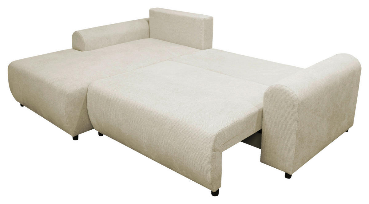 ECKSOFA Beige Struktur  - Beige/Schwarz, Design, Kunststoff/Textil (160/250cm) - MID.YOU