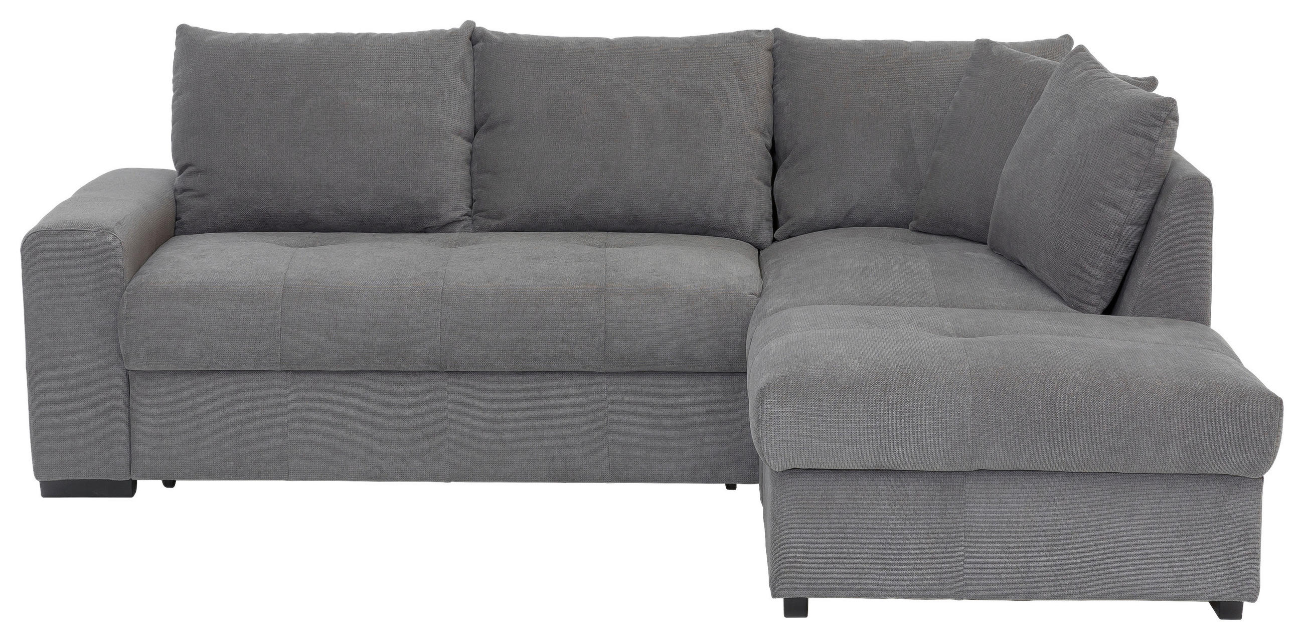 ECKSCHLAFSOFA Grau Mikrofaser  - Schwarz/Grau, MODERN, Kunststoff/Textil (241/173cm) - MID.YOU