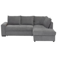 ECKSCHLAFSOFA in Mikrofaser Grau  - Schwarz/Grau, MODERN, Kunststoff/Textil (241/173cm) - MID.YOU