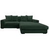 ECKSOFA in Cord Dunkelgrün  285/195 cm  - Dunkelgrün/Schwarz, Design, Kunststoff/Textil (285/195cm) - MID.YOU