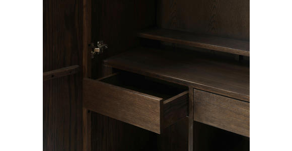 HIGHBOARD Dunkelbraun 90/129/45 cm - Dunkelbraun/Schwarz, Trend, Holzwerkstoff/Metall (90/129/45cm) - Novel