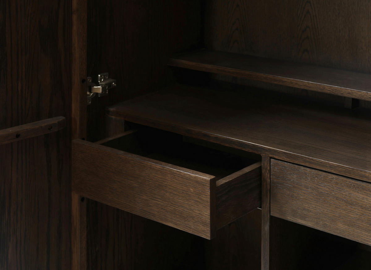 HIGHBOARD Dunkelbraun  90/129/45 cm  - Dunkelbraun/Schwarz, Trend, Holzwerkstoff/Metall (90/129/45cm) - Novel