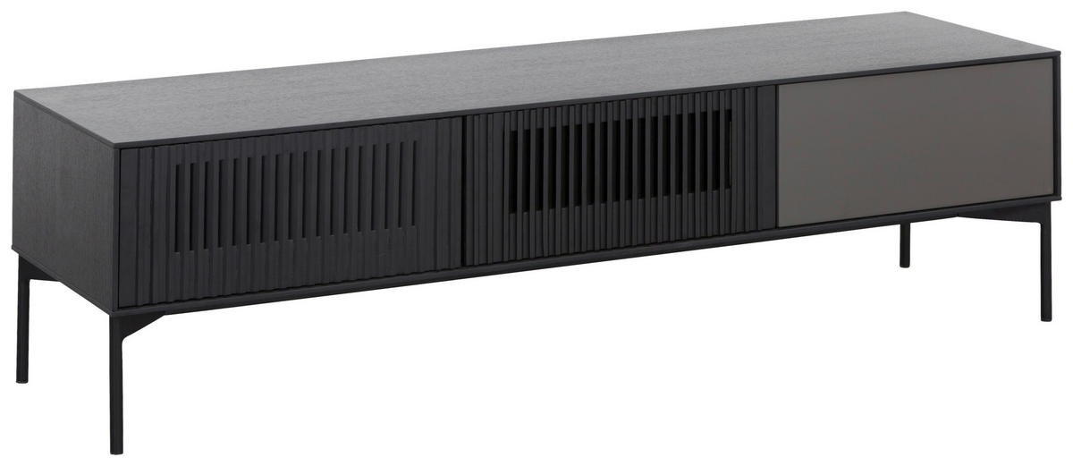 NÍZKA KOMODA, dub, jaseň, antracitová, čierna, 160/46/45 cm - čierna/antracitová, Design, kov/drevo (160/46/45cm) - home24