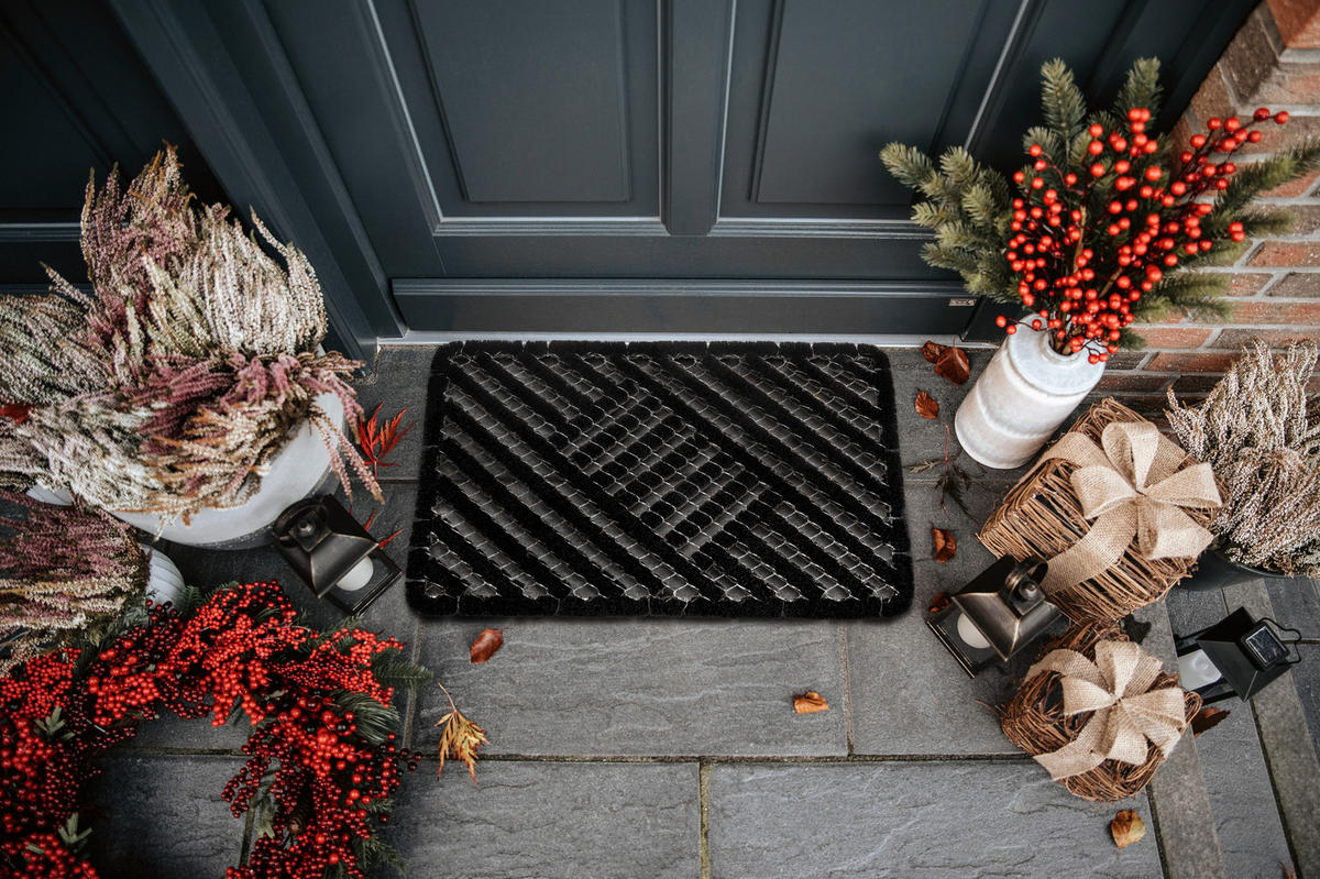 KOKOSMATTE  40/60 cm  Schwarz  - Schwarz, Basics, Naturmaterialien/Metall (40/60cm) - Hanse Home