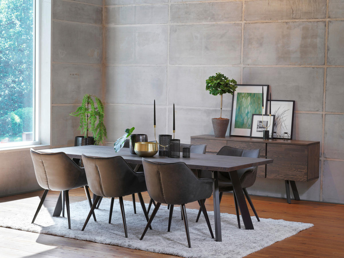 MATBORD i trä, metall 240/100/75 cm   - svart, Design, metall/trä (240/100/75cm) - Rowico