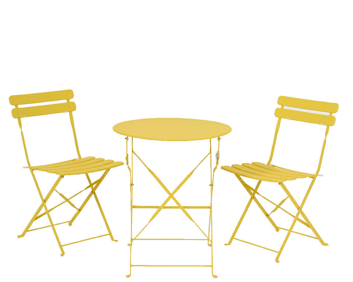 GARTENTISCHGRUPPE  - Gelb, Basics, Metall