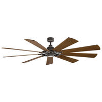 DECKENVENTILATOR - Walnussfarben/Zinkfarben, Natur, Glas/Holz (216/42cm) - Elstead Lighting