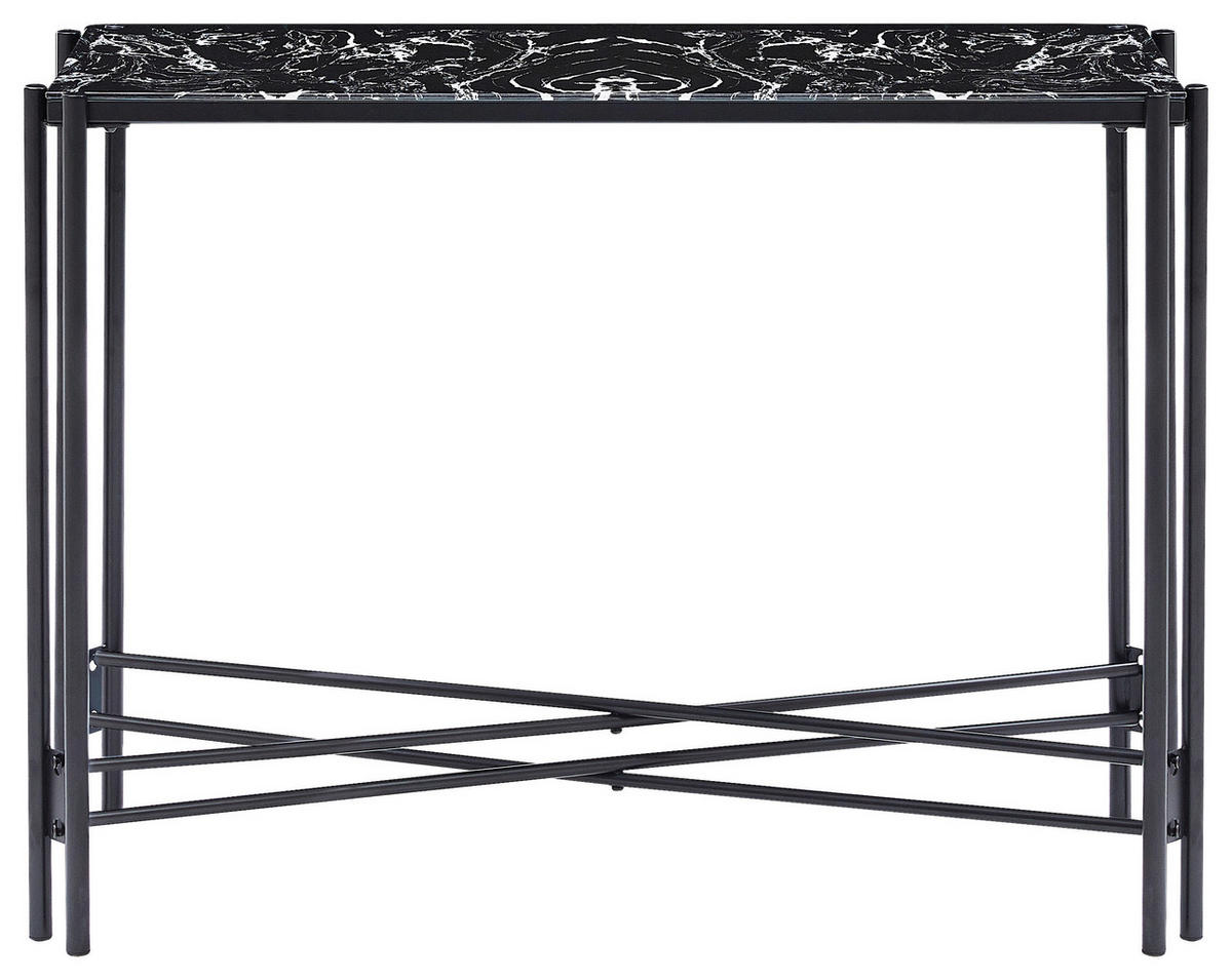 SIDOBORD i metall, glas 100/35/75 cm  - svart, Design, metall/glas (100/35/75cm)