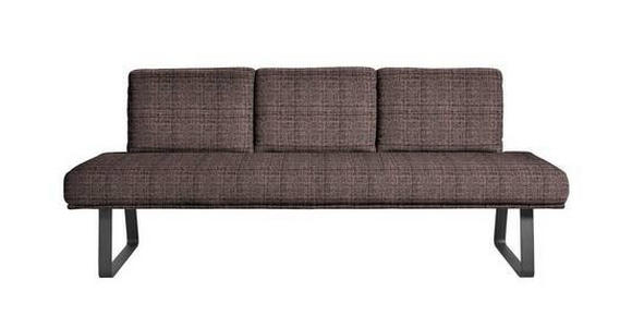 SITZBANK 209/92/78 cm in Schwarz, Dunkelbraun - Dunkelbraun/Schwarz, Design, Textil/Metall (209/92/78cm) - Dieter Knoll