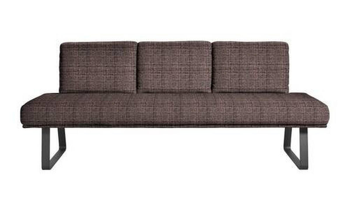SITZBANK 209/92/78 cm  in Schwarz, Dunkelbraun  - Dunkelbraun/Schwarz, Design, Textil/Metall (209/92/78cm) - Dieter Knoll