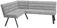 ECKBANK 155/195 cm beflockt Grau, Schwarz   - Schwarz/Grau, Design, Textil/Metall (155/195cm) - Cantus