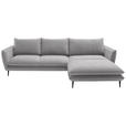 ECKSOFA  in Webstoff Grau  304/196 cm  - Schwarz/Grau, KONVENTIONELL, Textil/Metall (304/196cm) - Hom`in