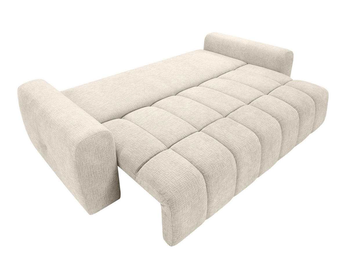 KANAPÉÁGY textil bézs  - bézs/fekete, Design, műanyag/textil (241/90/106cm) - MID.YOU
