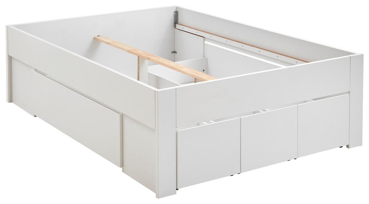 STAURAUMBETT 140/200 cm  in Weiß  - Weiß, KONVENTIONELL, Holzwerkstoff (140/200cm) - Boxxx