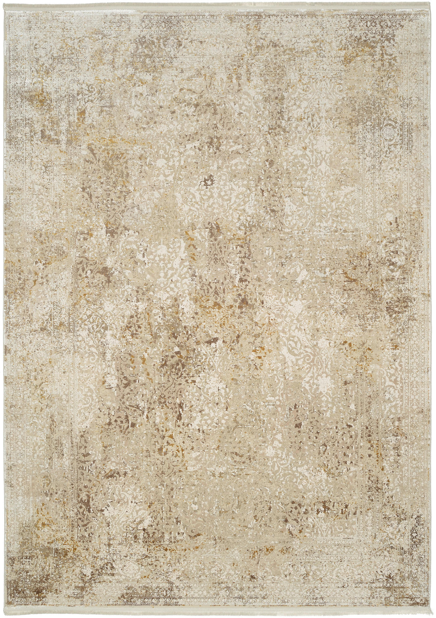 VINTAGE-TEPPICH 67/130 cm Avignon Goldfarben, Beige  - Beige/Goldfarben, Design, Textil (67/130cm) - Dieter Knoll