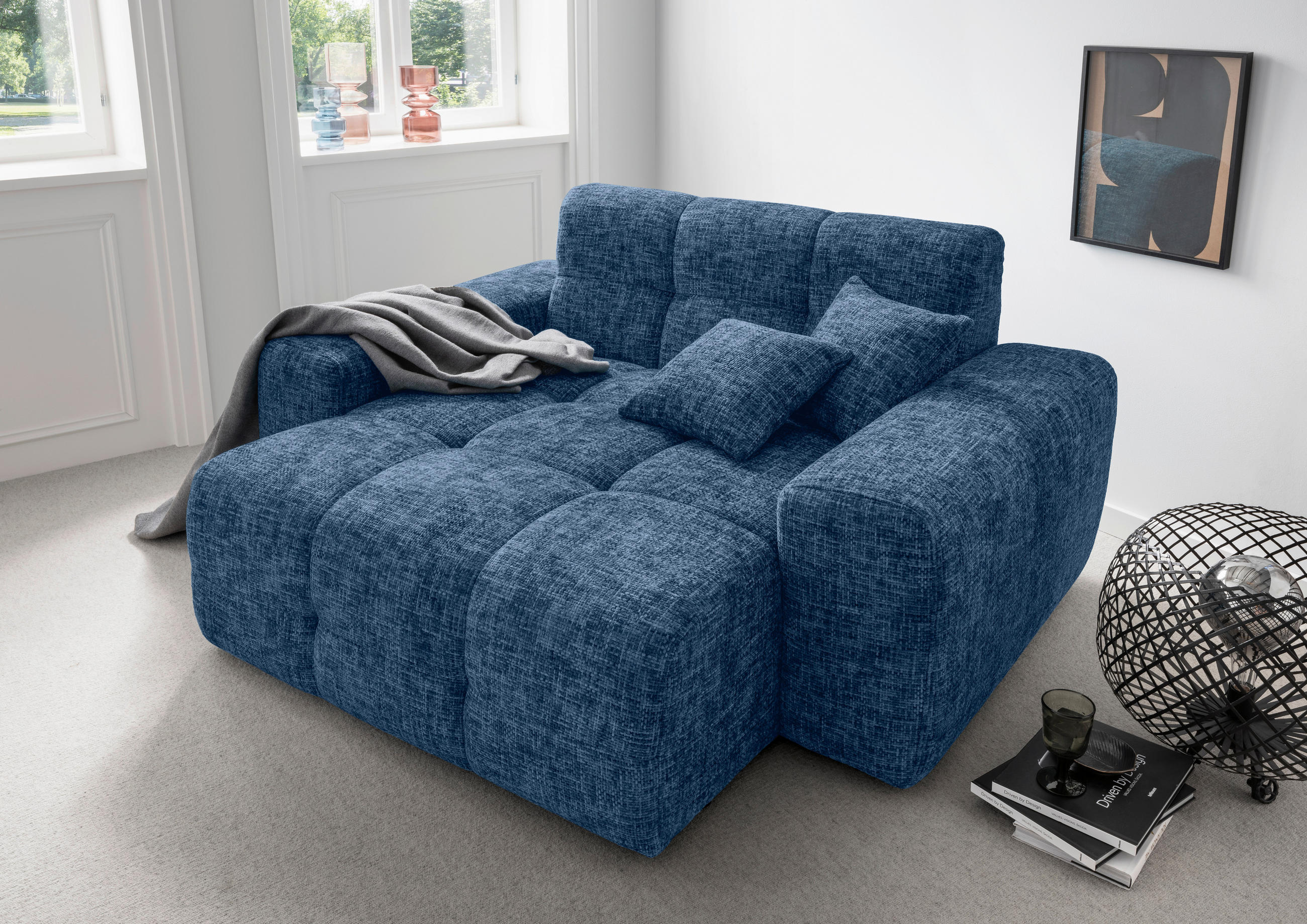 XXL-SESSEL - Blau, MODERN, Kunststoff/Textil (181/87/155cm) - Livetastic