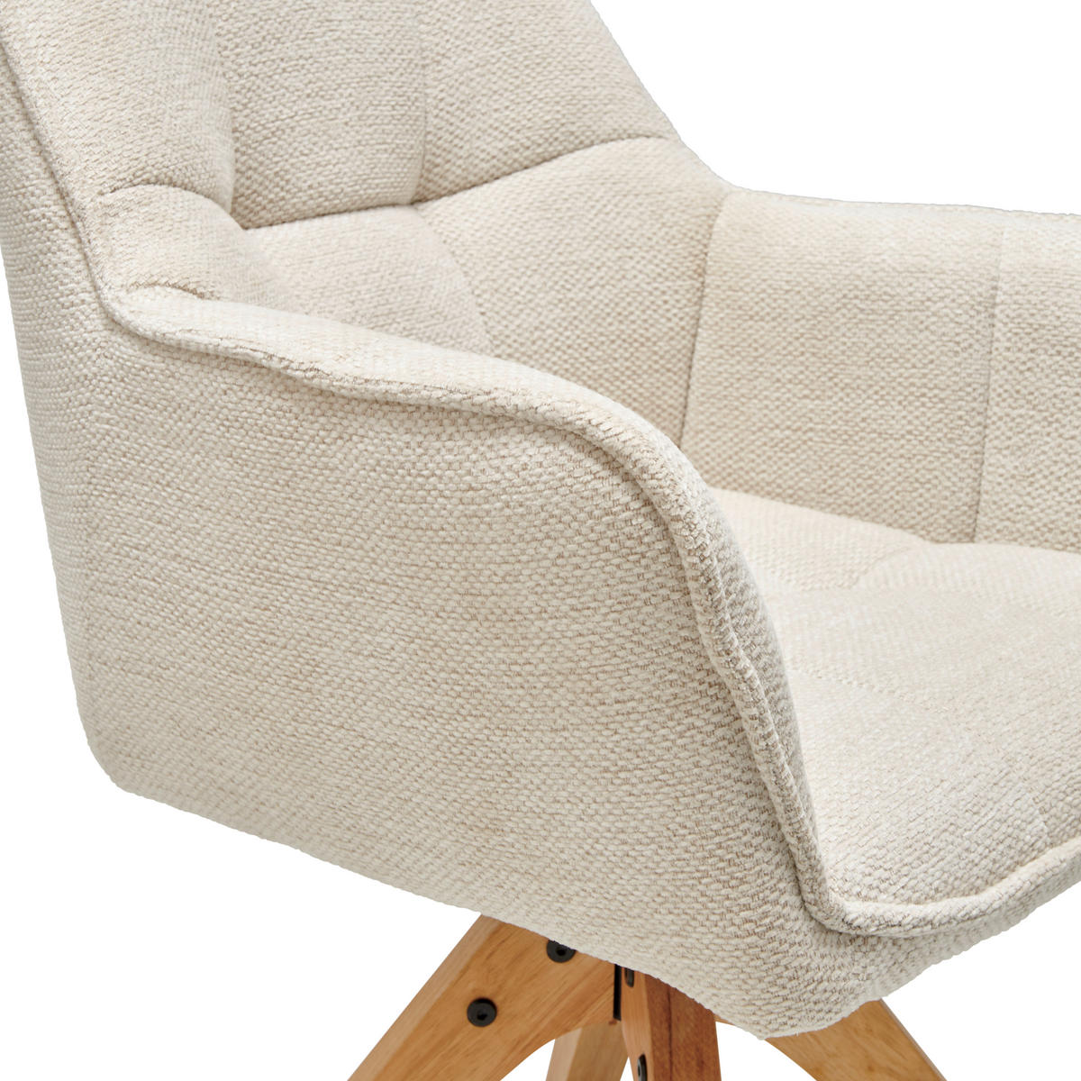 ARMLEHNSTUHL in Holz, Textil Eichefarben, Beige  - Eichefarben/Beige, LIFESTYLE, Holz/Textil (63/83/61cm) - MID.YOU