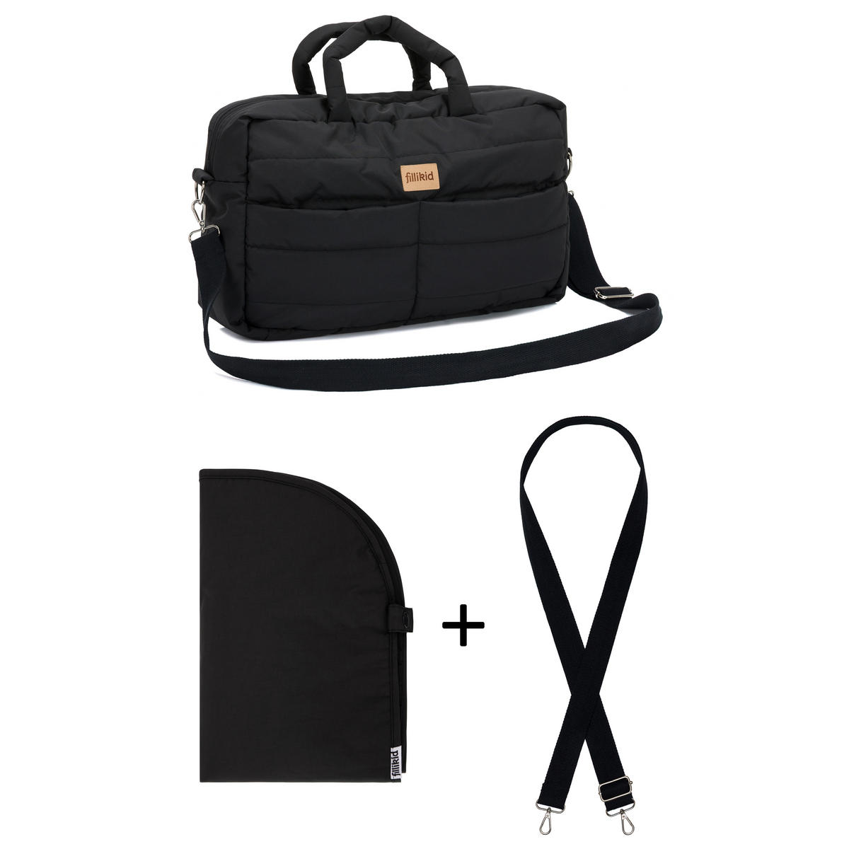 WICKELTASCHE  - Schwarz, Basics, Textil (43/28/14cm) - Fillikid