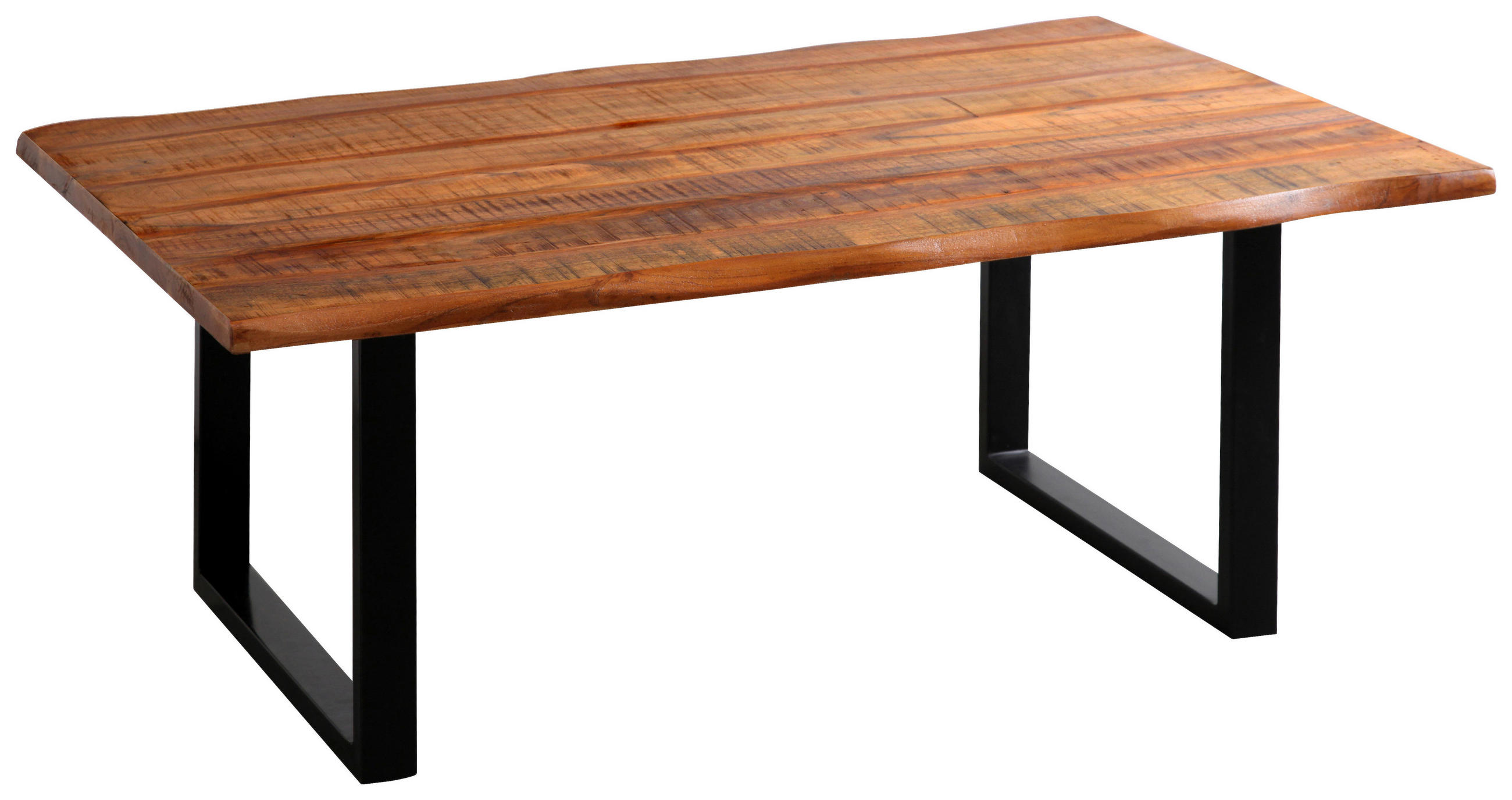 COUCHTISCH Akazie Hartholz 118/70/45 cm Schwarz, Akaziefarben  - Schwarz/Akaziefarben, Natur, Holz/Metall (118/70/45cm) - Landscape