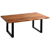 COUCHTISCH Akazie Hartholz 118/70/45 cm Schwarz, Akaziefarben  - Schwarz/Akaziefarben, Natur, Holz/Metall (118/70/45cm) - Landscape