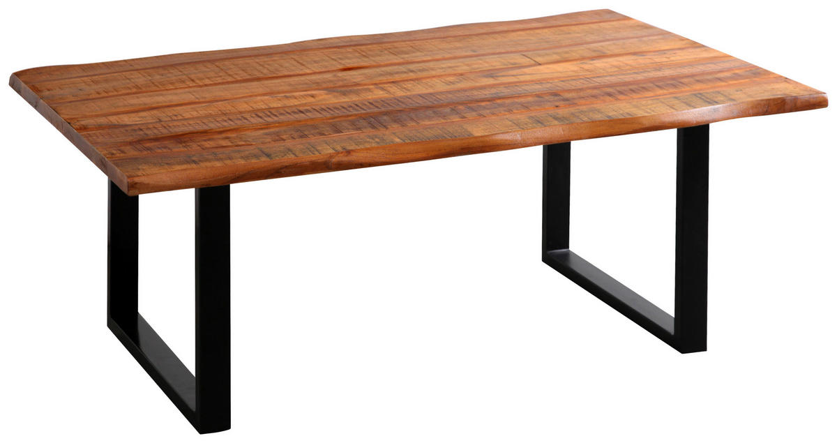 COUCHTISCH Akazie Hartholz 118/70/45 cm Schwarz, Akaziefarben  - Schwarz/Akaziefarben, Natur, Holz/Metall (118/70/45cm) - Landscape