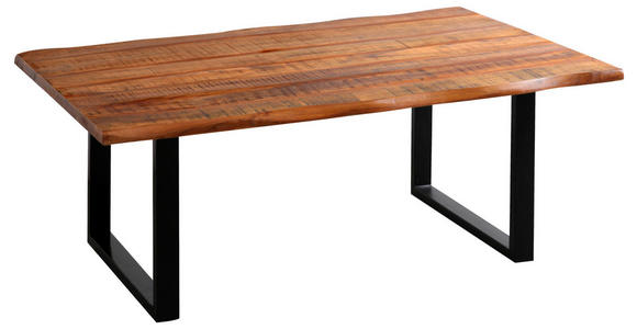 COUCHTISCH Akazie Hartholz 118/70/45 cm Schwarz, Akaziefarben  - Schwarz/Akaziefarben, Natur, Holz/Metall (118/70/45cm) - Landscape