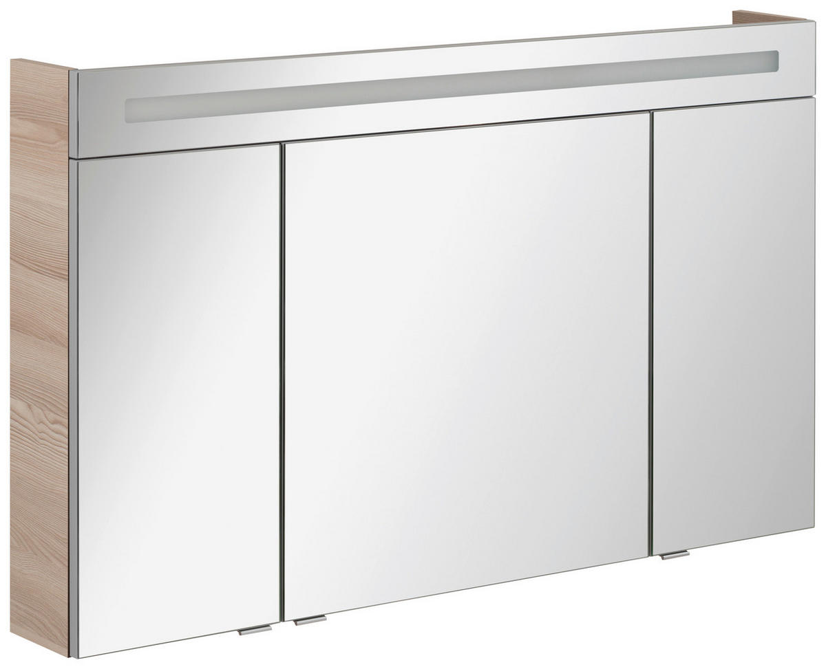 SPIEGELSCHRANK 120/71/16 cm  - Eschefarben/Alufarben, MODERN, Glas/Holzwerkstoff (120/71/16cm) - MID.YOU