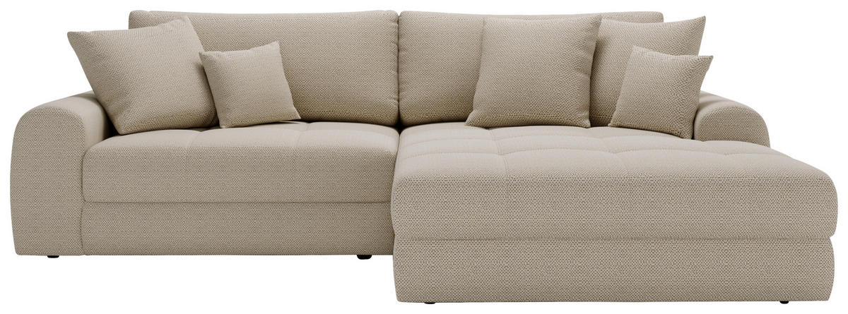 ECKSOFA LORSON Beige Struktur  - Beige/Schwarz, Design, Kunststoff/Textil (290/208cm) - Livetastic