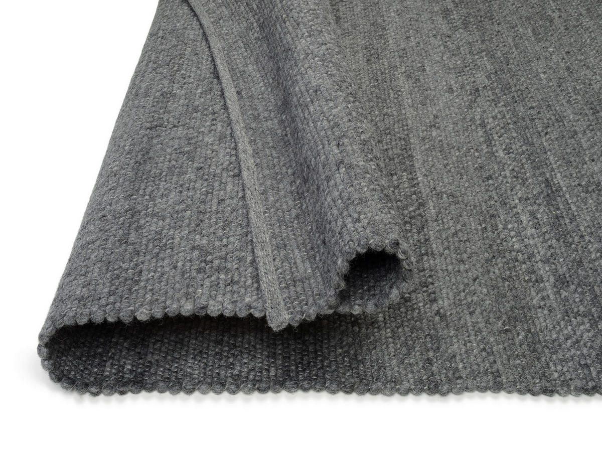 HANDWEBTEPPICH 60/90 cm Helsinki Anthrazit  - Anthrazit, Basics, Textil (60/90cm) - Linea Natura